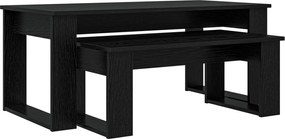 vidaXL Set de măsuțe de cafea 2 pcs Stejar Negru Lemn compozit