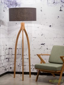Lampadar cu trepied, realizat din materiale naturale, durabile si ecologice, Annapurna gri inchis