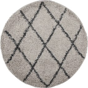 vidaXL Covor pufos "PAMPLONA" cu fire înalte, bej/antracit, Ø 280 cm