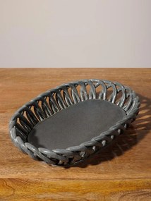 Cos oval gri din ceramica Josette