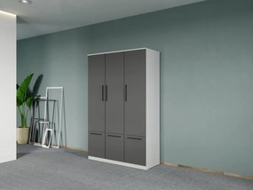 Set mobila dormitor complet Alb/Gri Levi C01