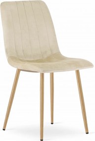 OFERTA Scaun din catifea crem LAVA II. calitate superioara