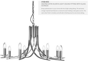 Lustra moderna design argintiu Ascona 8L 4168-8SS SRT
