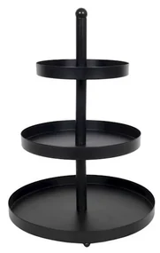 Platou etajat Amstel, metal, negru, 25.5 x 35 cm