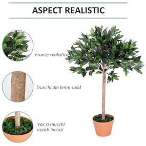 Outsunny Copac Artificial de Cimisir cu Ghiveci Planta Artificiala Inaltime 87cm