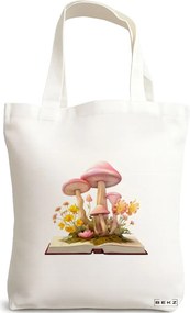 Sacosa de Panza pentru Cumparaturi, Geanta Tote, model Books 52 38 x 34.5 cm, Alba, BEKZ®