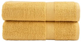 vidaXL Prosoape de mâini premium SOLUND 2 buc auriu 50x100cm 600gsm