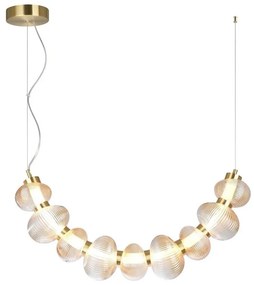 Lustră LED pe cablu BOLLA LED/36W/230V auriu/bej fumuriu