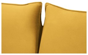 Canapea galben-muștar extensibilă cu tapițerie din catifea 214 cm Vienna – Cosmopolitan Design