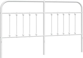 vidaXL Tăblie de pat de schimb metalică, alb, 180 cm