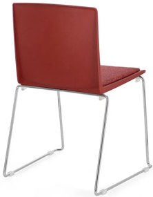 Scaun rosu, cu picioare cromate, 43.5x50x79 cm, Giulia, Yes