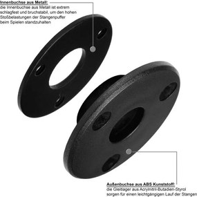 Masă de fotbal TUNIRO BASIC, 75 kg, albă-neagră