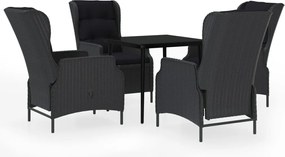 vidaXL Set mobilier pentru grădină, 5 piese, gri închis