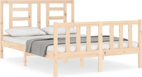 vidaXL Cadru de pat fără saltea, 140x190 cm, lemn masiv de pin