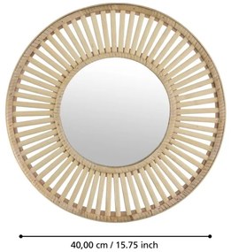 Eglo 425037 - Oglindă de perete MITSUKE, diametru 40 cm, bambus
