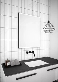 Oglinda reversibila dreptunghiulara LED Dubiel Vitrum Solid Black 60x80 cm