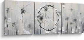 Tablou - Păpădii, pictură (cu ceas) (90x30 cm)