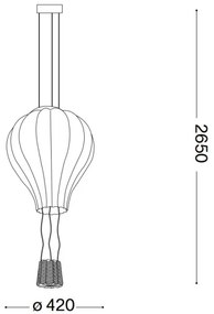 Lustră pe cablu DREAM BIG 1xE27/42W/230V Ideal Lux
