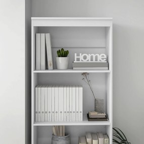 HOMCOM Bibliotecă înaltă de 180 cm cu 3 rafturi și 3 sertare 60 x 35 x 180 cm din lemn alb | Aosom Romania