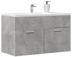 856214 vidaXL Dulap de chiuvetă baie gri beton, 90x38,5x46 cm, lemn prelucrat