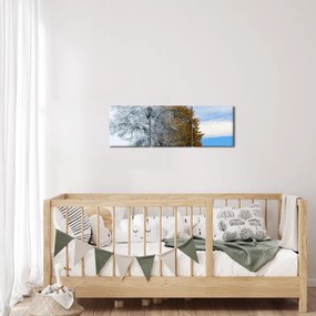 Tablou - Schimbarea anotimpurilor (cu ceas) (90x30 cm)