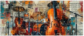 Tablou - Instrumente muzicale (120x50 cm)