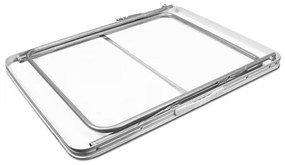 Casaria Masă de camping OMAR pliabilă, 80x60x70 cm, alb/gri