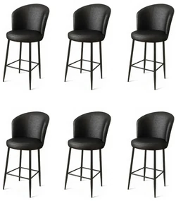 Set de scaune de bar Uras Black, 6 buc., 6 buc.