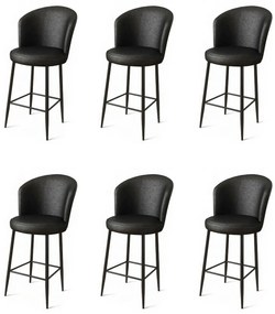 Set de scaune de bar Uras Black, 6 buc.