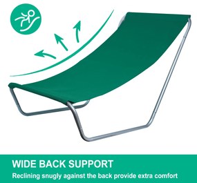 Sezlong pliabil de plaja SAND, verde