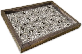 Tava AT-012, nuc/gri, lemn de pin, 40x30 cm