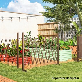 Outsunny Trellis Extensibil Freestanding Gard Mobil Pliabil, Panou Ecran Grădină Aluminiu, 250x103,5cm, Cafea Închis | Aosom Romania