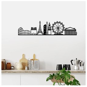 Decorațiune de perete din metal 120x29 cm Cities – Wallity