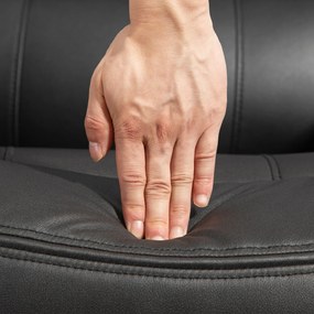 HOMCOM Fotel de relaxare, spătar și suport pentru picioare ajustabile, rotativ, până la 150 kg, cadru din oțel, 93x100x98cm, negru | Aosom Romania