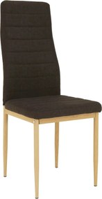Scaun COLETA NOVA, maro inchis/fag, textil/metal, 41x49x96 cm