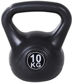 HOMCOM Kettlebell 10 kg, Echipament Fitness pentru Antrenament de Forță, 25x19x28 cm, Negru | Aosom Romania