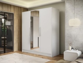 Dulap cu 3 usi si oglinda Alarica 180x60x200 cm – Alb