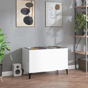 vidaXL Dulap pt discuri, alb extralucios 74,5x38x48 cm lemn prelucrat