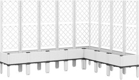 vidaXL Jardinieră de grădină cu spalier, alb, 200x160x142 cm PP