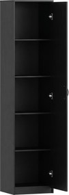 HOMCOM Dulap de bucătărie Slim cu 5 rafturi și spațiu interior reglabil, din lemn, 40x35x180 cm, negru | Aosom Romania