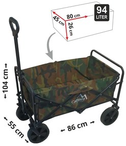Cattara 13704 Cărucior de camping pliabil TrogirArm y, 104 x 86 x 55 cm, M