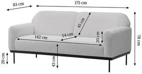 Canapea design gri ANDERSON