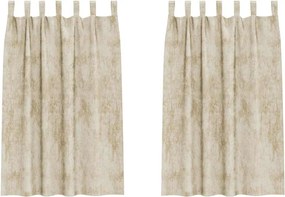 vidaXL Cortine din catifea cu perdele 2 pcs Crem 175 x 140 cm Catifea