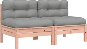 vidaXL Canapea de grădină fără cotiere, cu perne, 2 buc.