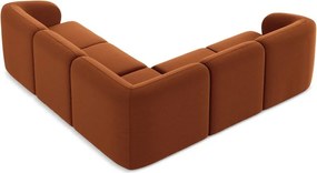 Colțar teracotă cu tapițerie din catifea Lani – Makamii