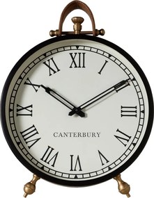 Ceas mare de masa din piele si alama , " Canterbury "