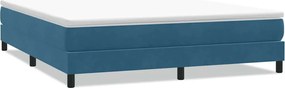 vidaXL Pat cu arcuri fără saltea Albastru închis 180x220 cm catifea