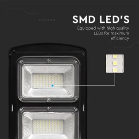 Lampă LED stradală solară dimabilă LED/12W/3,2V 6000K IP65 10000 mAh + telecomandă