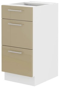 Dulap inferior de bucătărie Lavera 40 D 3S BB QUADRO (Alb + Luciu cappucino). 1032373