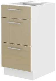 Dulap inferior de bucătărie Lavera 40 D 3S BB QUADRO (Alb + Luciu cappucino). 1032373